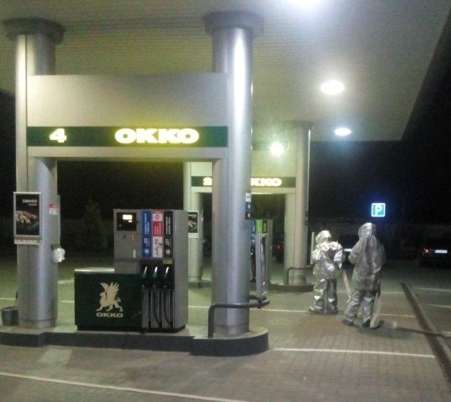 Відпрацювали дії особового складу під час гасіння пожежі на автозаправній станції