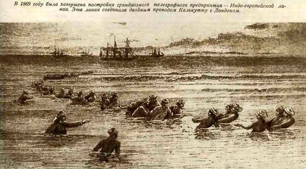 Так  прокладывали первый кабель через океан